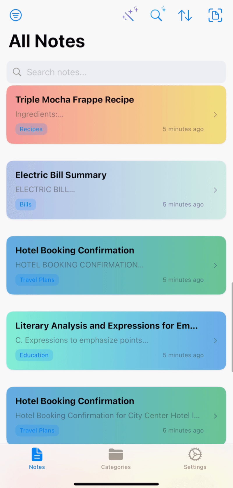 Light Mode Interface